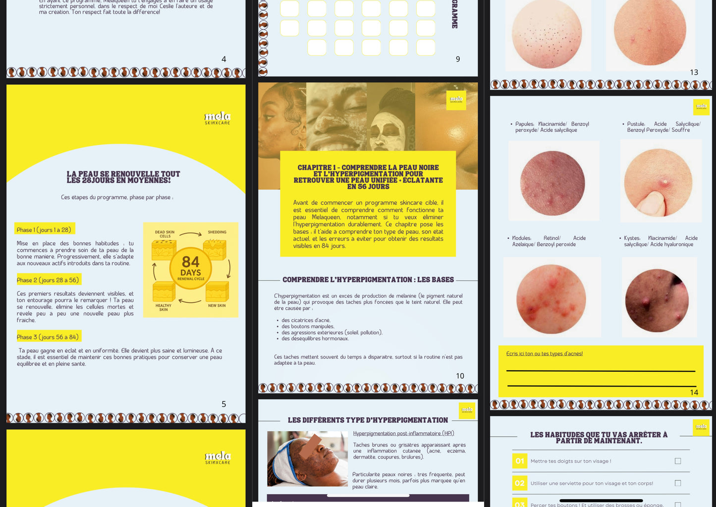 E-book: 84 jours pour une peau noire sans taches - Programme simple et efficace pour estomper durablement de l'hyperpigmentation, unifier ton teint et révéler l'éclat naturel de ta peau